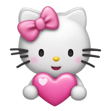 Hello kitty with pink heart sticker
