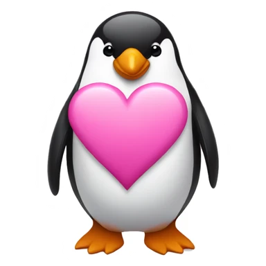 Penguin holding pink Whitney sticker