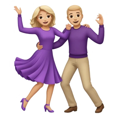 couple dancing full body sticker