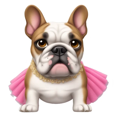 france bulldog with a tutu sticker