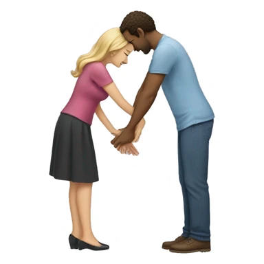 The man bows to the woman sticker