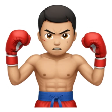 click that wong sze man face in thai boxing with angry face 20 times sticker