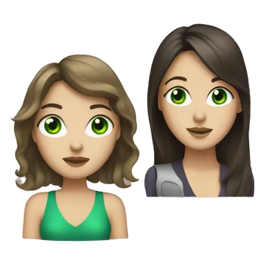 green eyes and brunette with phone sticker