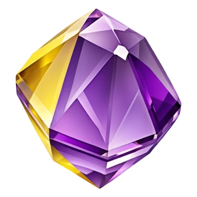 chatoyant gemstone crystal layered colors purple and yellow 3d png background sticker