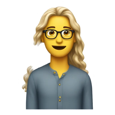 Kind mit Brille lange Haare  sticker