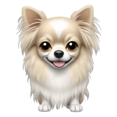 Long hair Chiwawa with black color ears and whiter color sticker