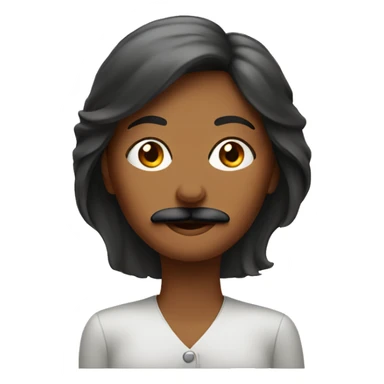 Woman sitting in moustache  sticker