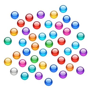  scattered glitter, sparkling and shining in multiple colors. Rounded, glossy, smooth, soft shadows, white background.
 sticker