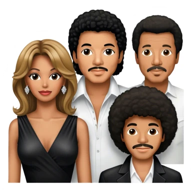 Michael Jackson, Beyoncé, Lionel Richie, Whitney Houston. Transparent background. sticker