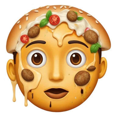 face with food all over it sticker