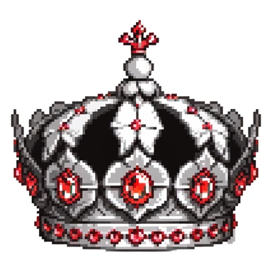 black crown with clusters of red jewels all around sticker