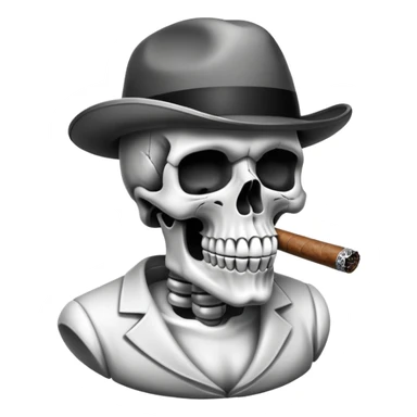Skull smoking a cigar  sticker