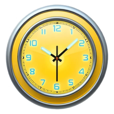 A futuristic yellow clock sticker