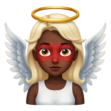 Une image qui mélange un ange et un demon sticker