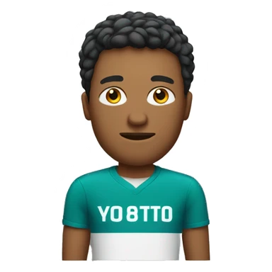 Man with sports t shirt sticker