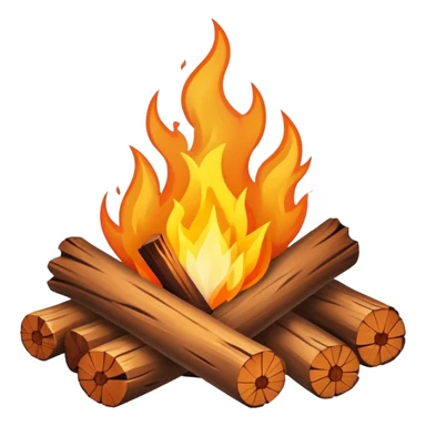 warm glowing campfire with logs and flames sticker