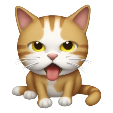 Vomiting cat sticker
