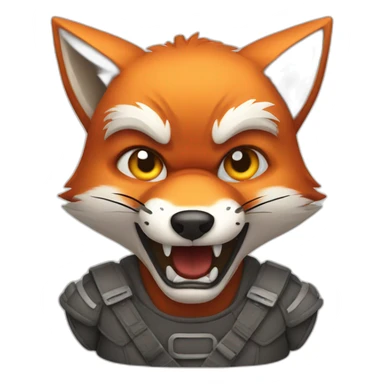 angry fox sticker