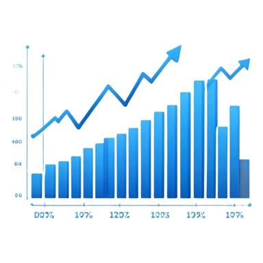 data chart with rising trend line sticker