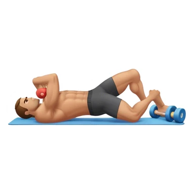 buff guy lying lats down on foam-roller sticker