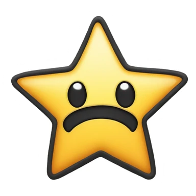 a star with a black outline, half filled in sticker