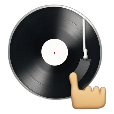 A hand spinning a record to a beat sticker