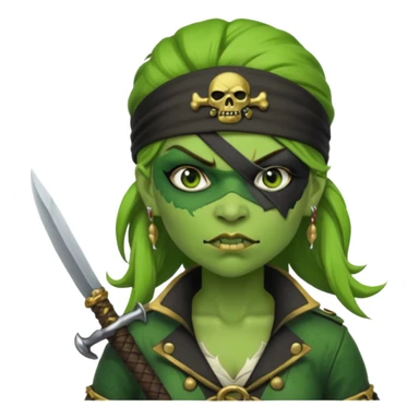 ork pirate woman sticker