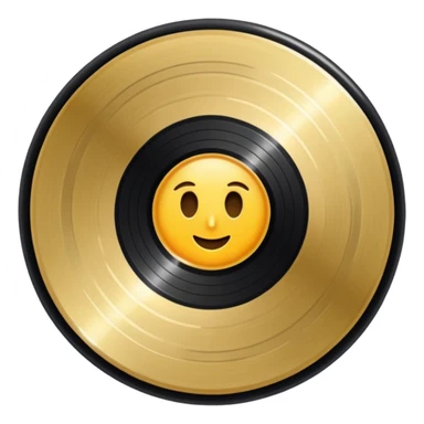 FAÇA UM DISCO DE VINIL QUE O CENTRO SEJA DE DOURADO sticker