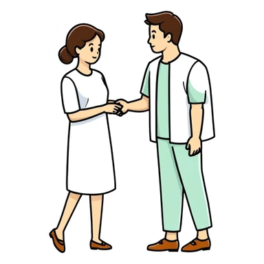 Wife poking husband  sticker