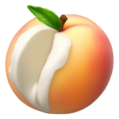 Peach covered with white icing sticker