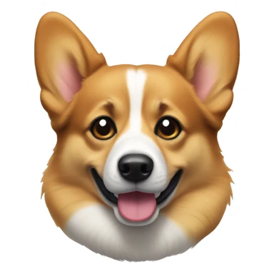 Only the face of a Welsh Corgi with very thick and dark eyebrows sticker
