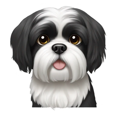 Black and white shih tzu dog sticker
