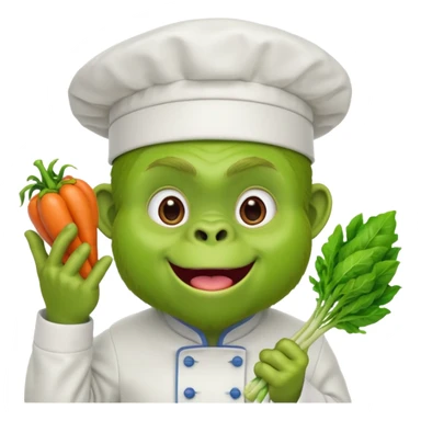 A green gorilla that loves vegetables and is part of a kindergarten named banban's kindergarten sticker