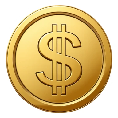 coin with dollar sign sticker
