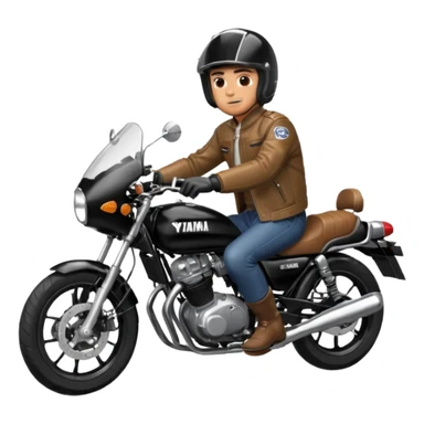 Man riding yamaha rd350 motorcycle sticker