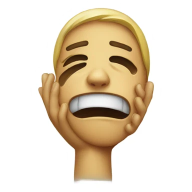 Crying emoji with hand in the face sticker