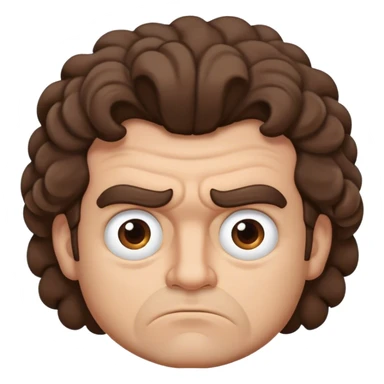 grumpy Man with mediumcurl brown hair without moustache sticker