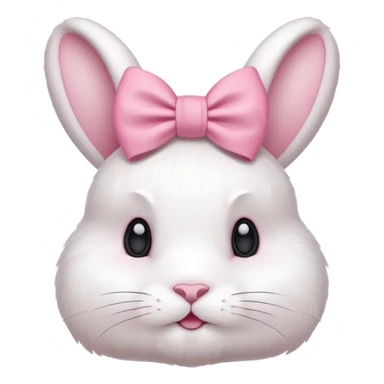 white bunny with pink bow on head sticker