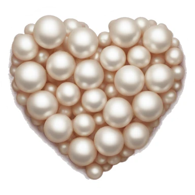 pearls forming heart sticker
