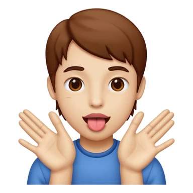 Tounge out and hands to the side sticker