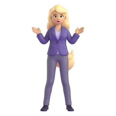 furious blonde teacher full body no glasses, long blonde hair sticker