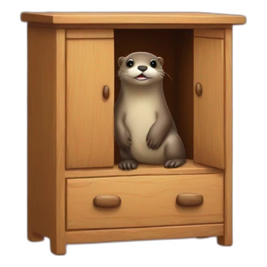Loutre sur armoire sticker