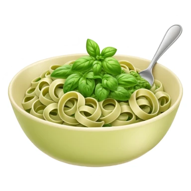 green pesto pasta in a bowl sticker