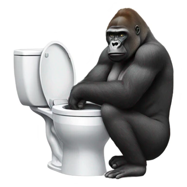 A gorilla on a toilet sticker