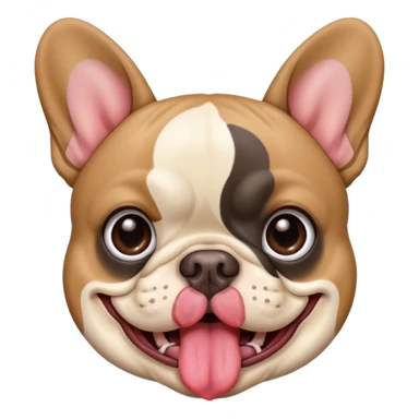 French bulldog making a confused face while sticking out its tongue sticker