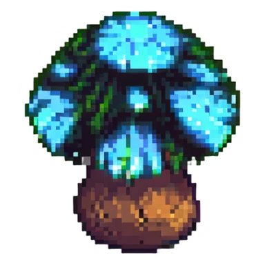 glowing mushroom pixel art sticker