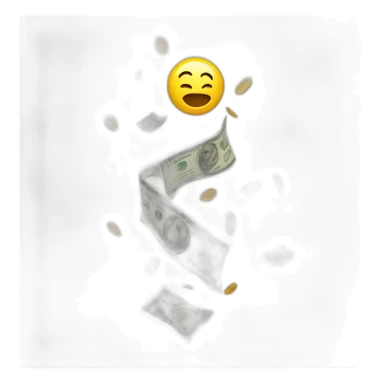 Money falling sticker