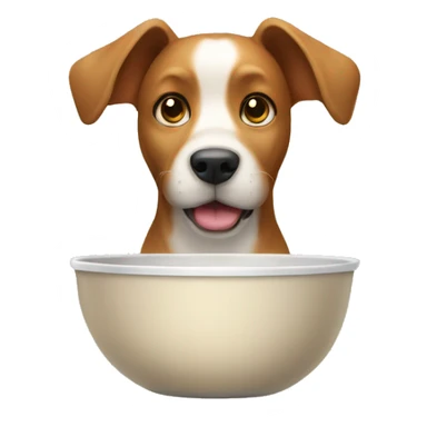Dog with bowl sticker
