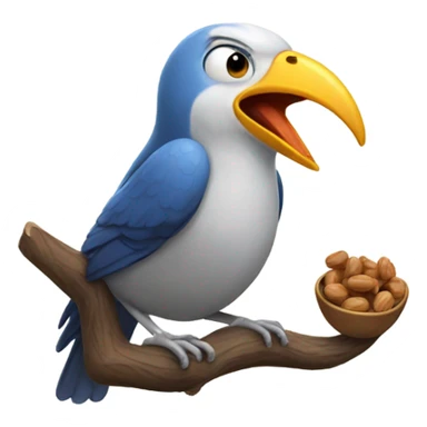 Bird eating nuts sticker