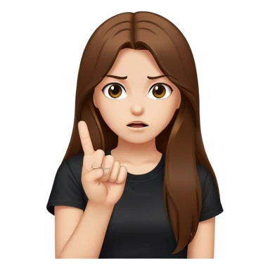 Girl sticking up middle finger sticker